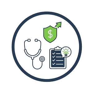 Professional grayscale icon for medical billing tips for doctors, symbolizing healthcare revenue cycle efficiency and physician financial management