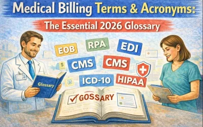 Explore medical billing terms and acronyms with this essential 2026 glossary. Learn key definitions used in claims, coding, RCM, and compliance